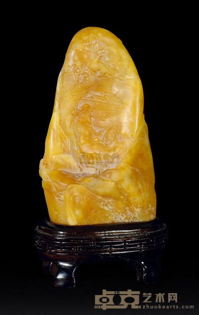 清代 田黄冻高仕逸乐图摆件 9.0×4.9×3.0cm；重130g