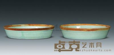 宋代 影青划花芒口碟 （一对） 高2.8cm；口12cm