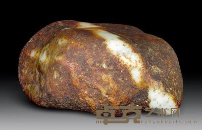 和田白玉籽料原石 重6405g；长20cm