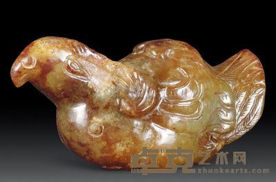 汉代 青白玉鸟 长7.7cm；重124g