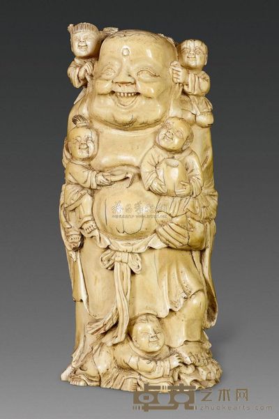 民国 象牙雕童子佛像 重481g；高15cm