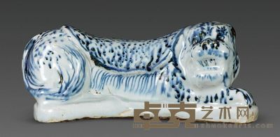 明代 青花狮子枕 长22.5cm