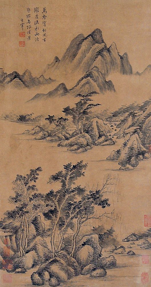 董其昌 山水 立轴84×43cm