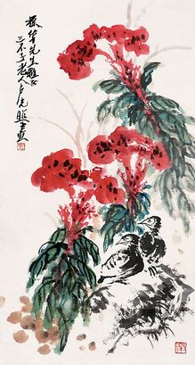 卢光照 花鸟 立轴