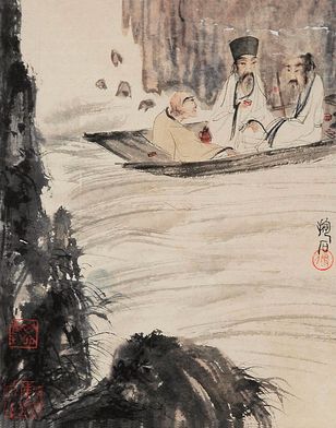 傅抱石 山水人物 立轴