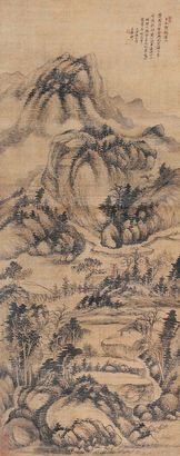 王原祁 山水 立轴