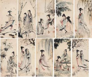 傅抱石 山水人物 册页