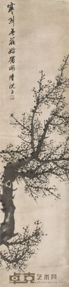 车书梅花立轴 131×33