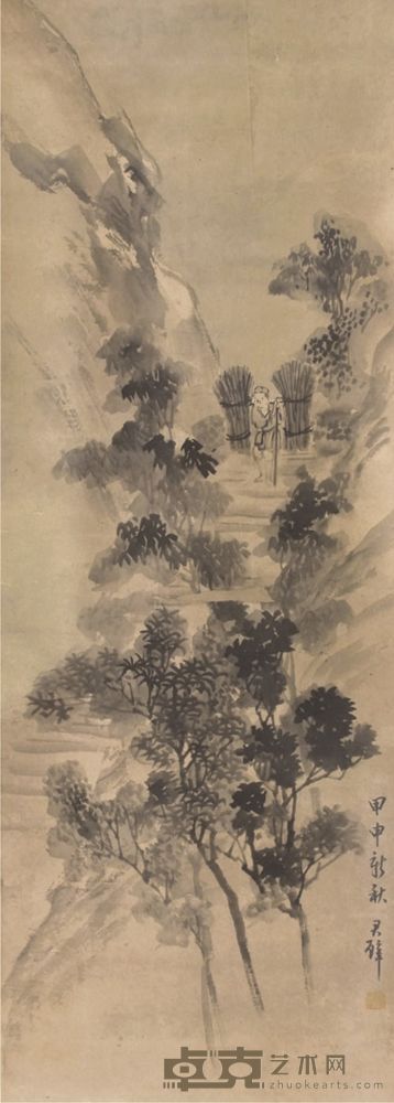 黄君璧山水立轴 131×29