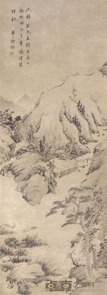 查士标山水立轴 114×42