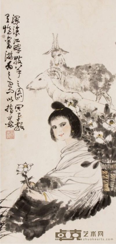 周昌谷人物立轴 73×34