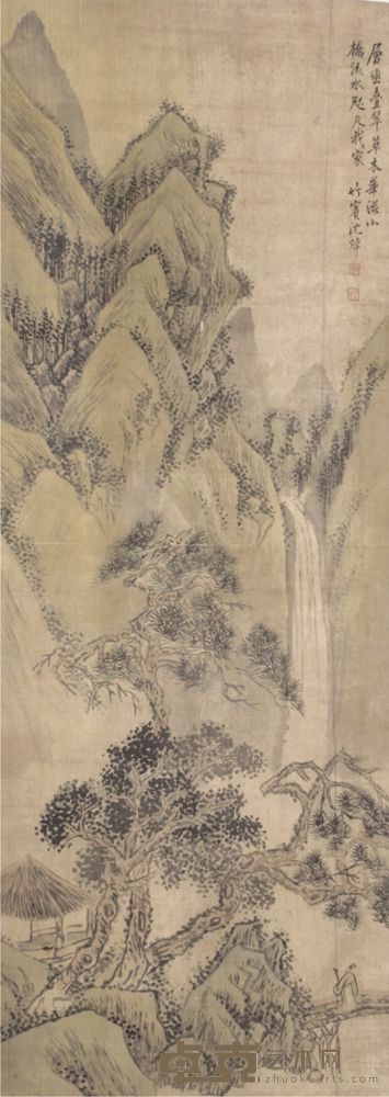 沈焯山水立轴 112×40