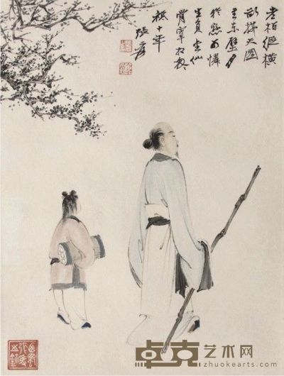 张大千人物立轴 35×24