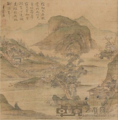 王学浩山水立轴 34×33