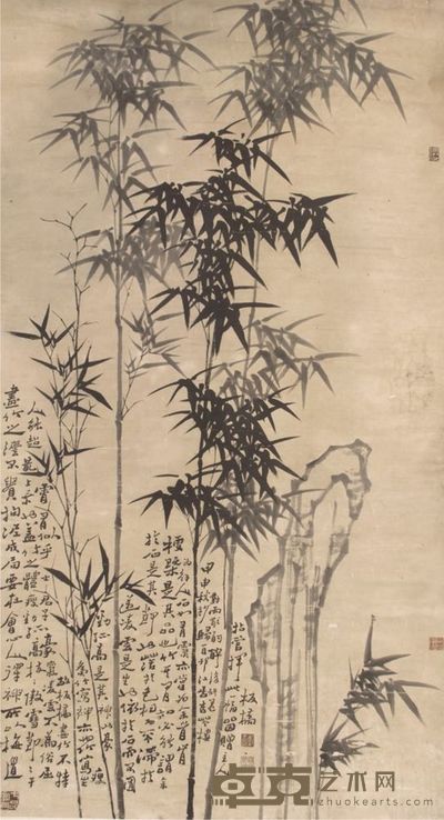 郑板桥墨竹立轴 176×95