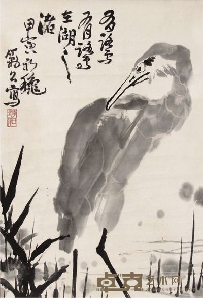 李苦禅花鸟立轴 67×45