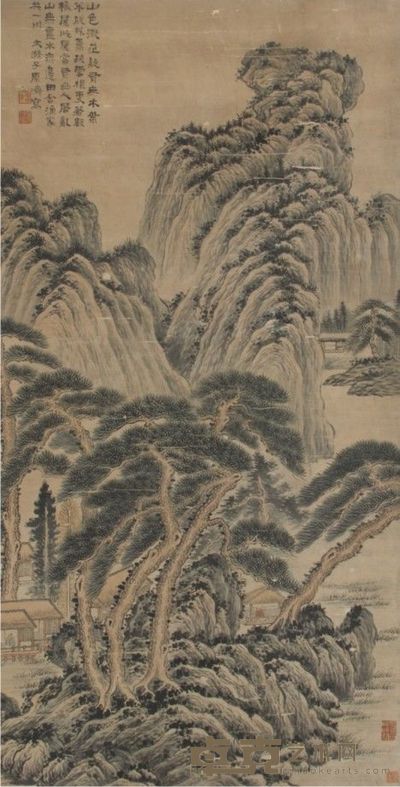 石涛山水立轴 131×68