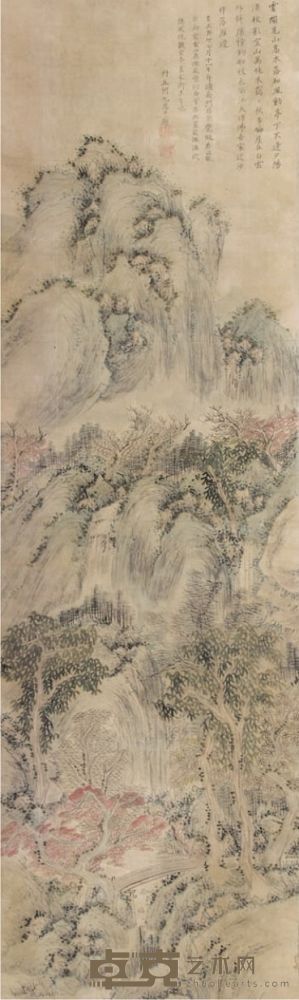 柯九思山水立轴 115×34