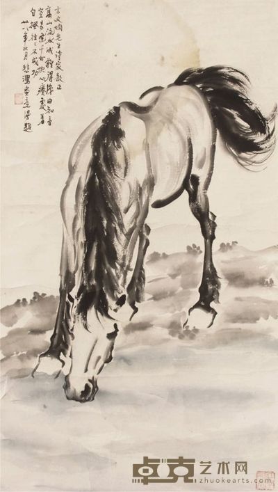 徐悲鸿骏马图立轴 95×53