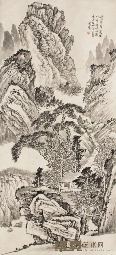 萧谦中山水立轴 136×63