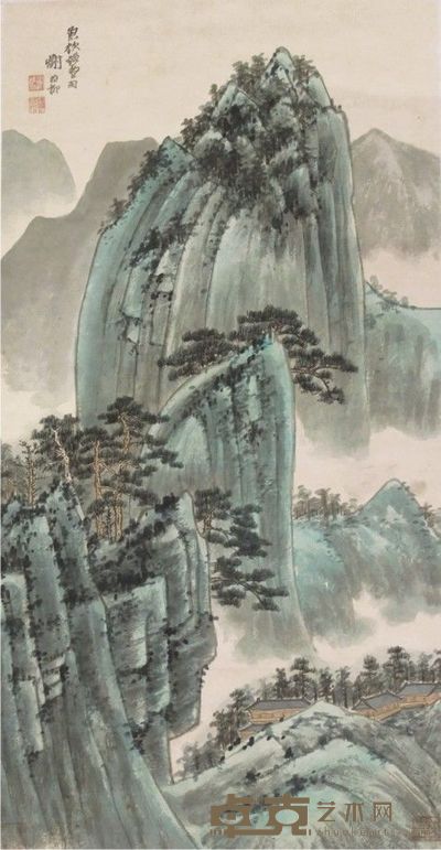 谢稚柳山水立轴 73×38