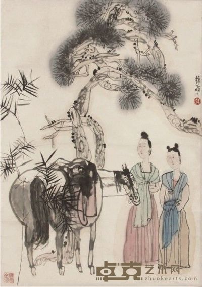 韩硕人物立轴 68×49