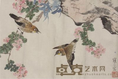 江寒汀花鸟横披 31×45
