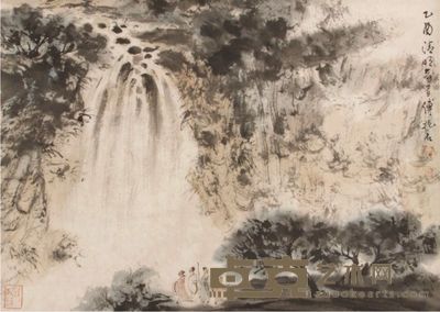 傅抱石山水立轴 35×49