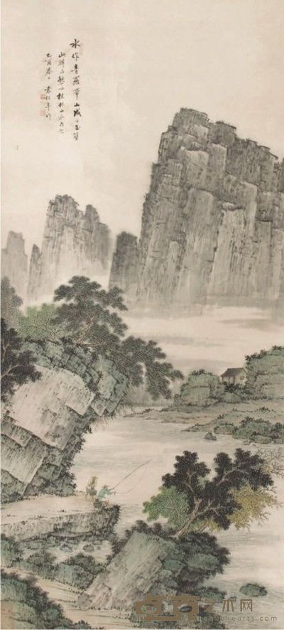 袁松年山水立轴 139×69