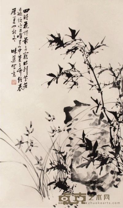 郭味渠兰竹立轴 96×54