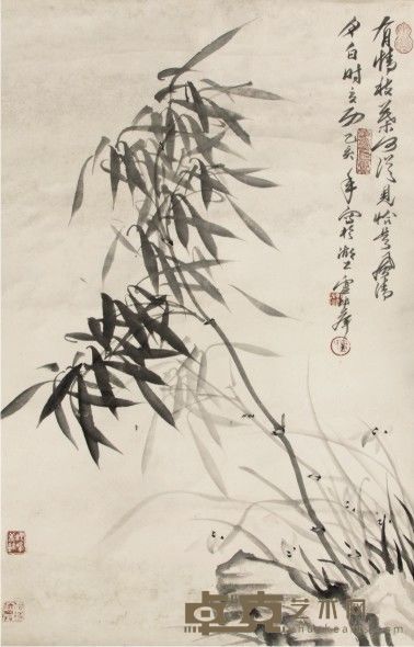卢坤峰花鸟立轴 78×49