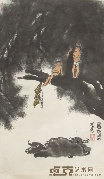 李可染牧牛图立轴 67×44