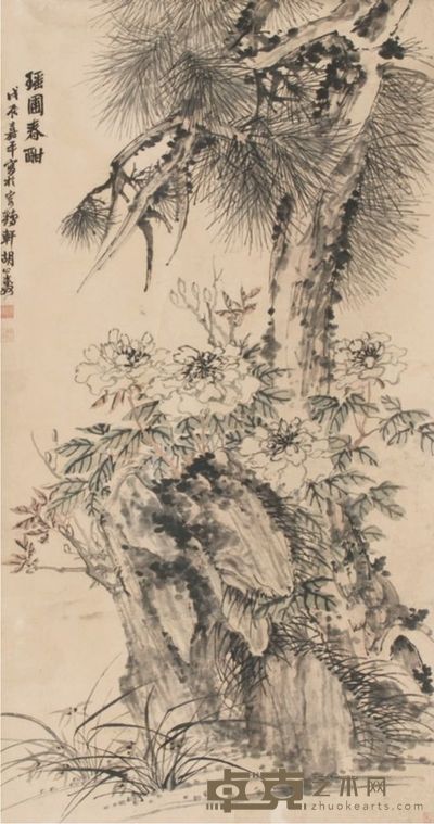 胡公寿苍松立轴 123×63