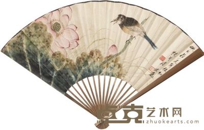 唐云花鸟成扇 