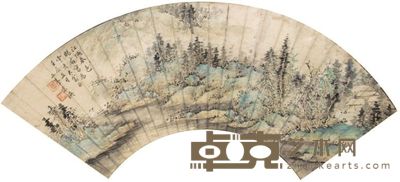 袁瑛山水扇面 