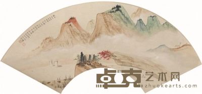 张大千山水扇面 