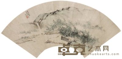 文征明山水扇面 