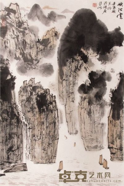 亚明山水立轴 68×43
