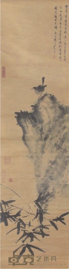 周之冕花鸟立轴 135×33