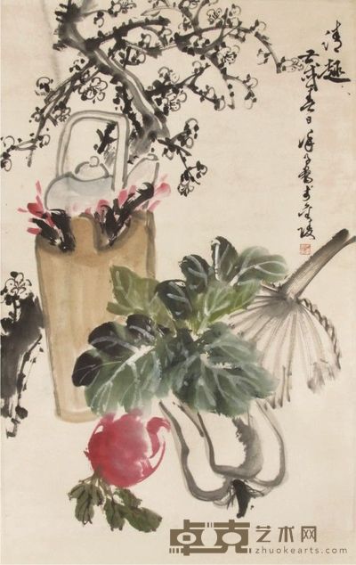 徐子鹤花卉立轴 70×45