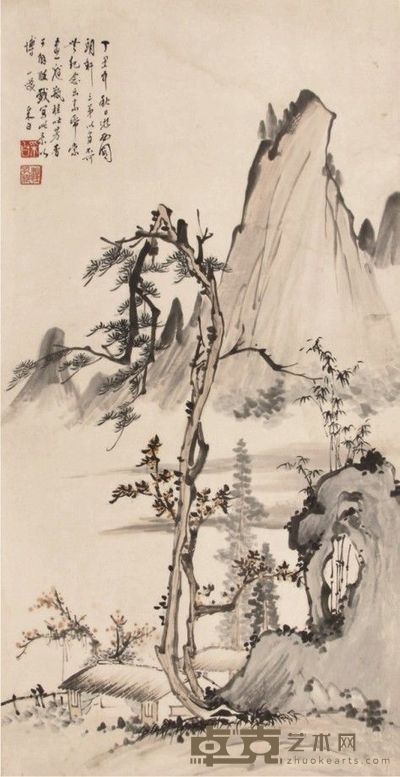 汪采白山水立轴 81×40