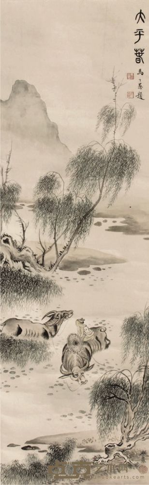 戈湘岚牧牛图立轴 91×31