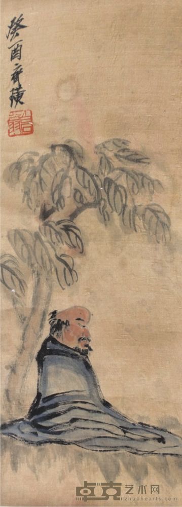 齐白石达摩立轴 81×33