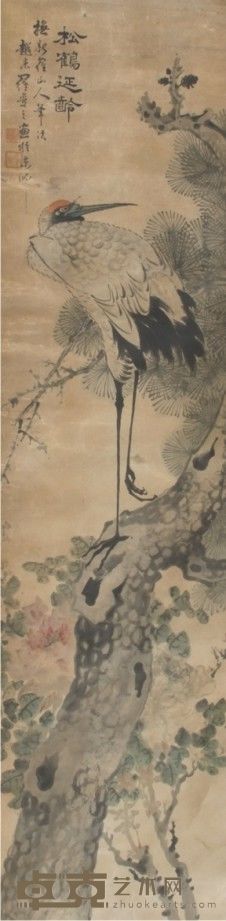 罗受之松鹤立轴 125×32