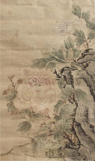 无款花卉镜片 84×40