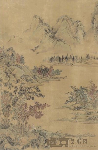 无款山水镜片 147×61