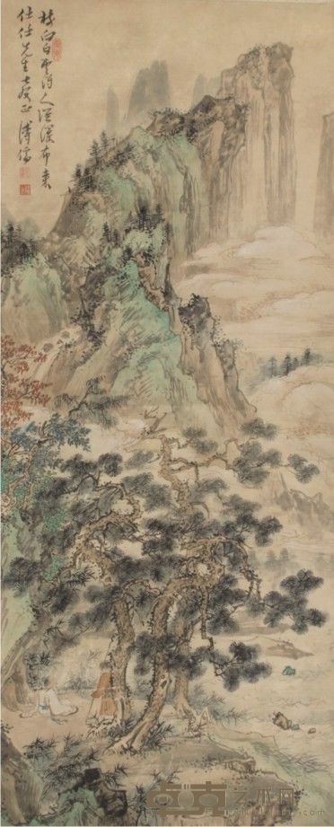 溥儒山水立轴 118×49