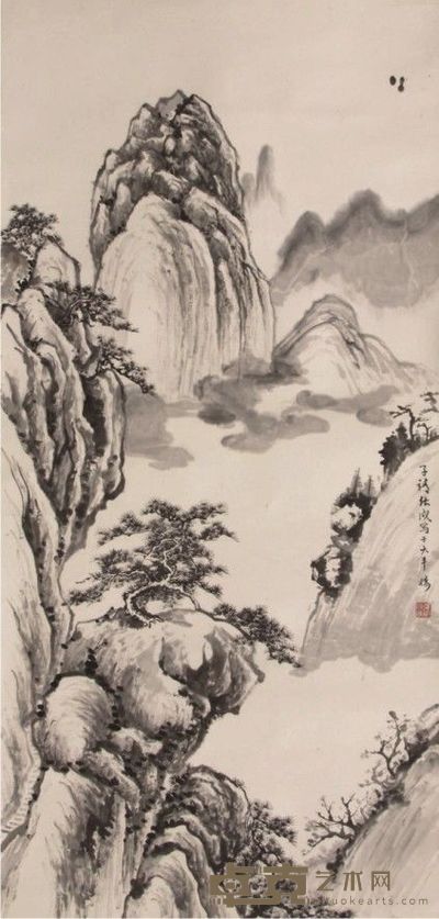 张守成山水立轴 92×44