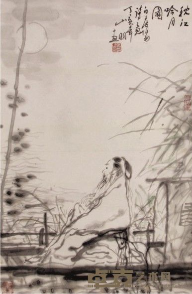 吴山明人物立轴 68×45