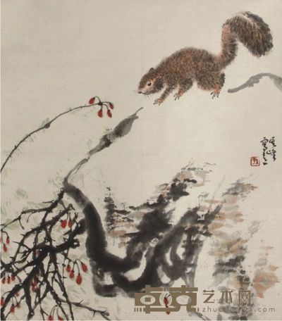 孙其峰松鼠立轴 51×44